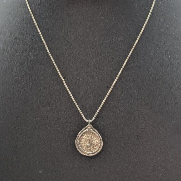 Vtg Silpada Didae 925 Sterling Made in Israel Initial 'J' Pendant 18" Necklace - Picture 7 of 12